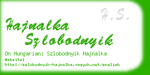 hajnalka szlobodnyik business card